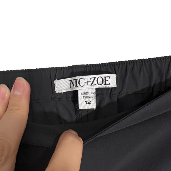 NIC + ZOE Tech Stretch Relaxed Ankle Pants Black Size 12 Slim Straight Leg - Picture 5 of 10